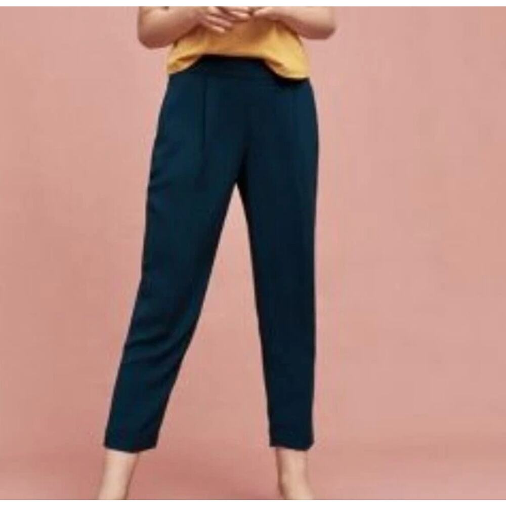 Anthropologie The Essential Taper Pants Navy Women’s Size 4 Career Ankle Trouser